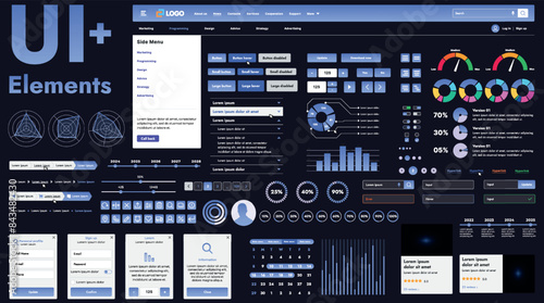 These graphic components provide a comprehensive approach to the development of interfaces that meet modern requirements for functionality and aesthetics in Internet resources.