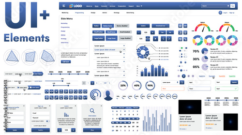 These graphic components provide a comprehensive approach to the development of interfaces that meet modern requirements for functionality and aesthetics in Internet resources.