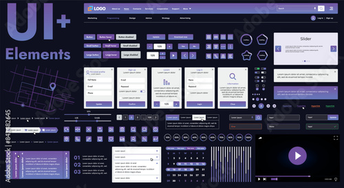 These graphic components provide a comprehensive approach to the development of interfaces that meet modern requirements for functionality and aesthetics in Internet resources.