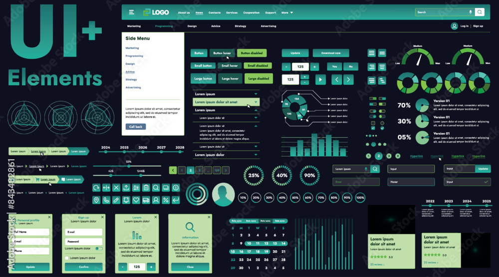 These graphic components provide a comprehensive approach to the development of interfaces that meet modern requirements for functionality and aesthetics in Internet resources. These graphic components provide a comprehensive approach to the development of interfaces that meet modern requirements for functionality and aesthetics in Internet resources.