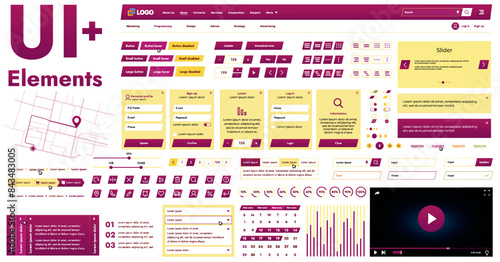These graphic components provide a comprehensive approach to the development of interfaces that meet modern requirements for functionality and aesthetics in Internet resources.