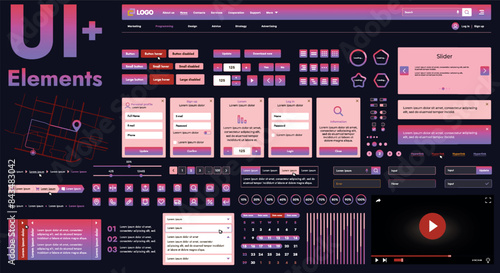 These graphic components provide a comprehensive approach to the development of interfaces that meet modern requirements for functionality and aesthetics in Internet resources.
