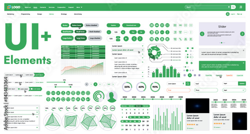 These graphic components provide a comprehensive approach to the development of interfaces that meet modern requirements for functionality and aesthetics in Internet resources.