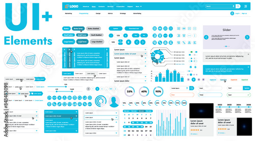 These graphic components provide a comprehensive approach to the development of interfaces that meet modern requirements for functionality and aesthetics in Internet resources.