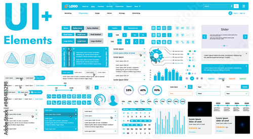 These graphic components provide a comprehensive approach to the development of interfaces that meet modern requirements for functionality and aesthetics in Internet resources.