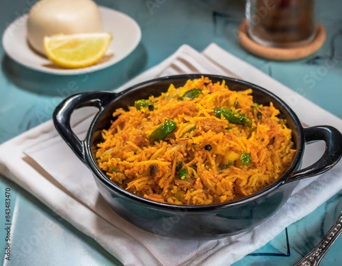 Indian Cuisine Pulao or Pulav photo