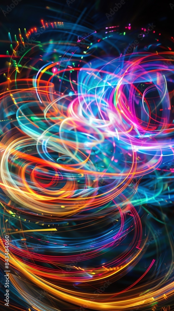 Generate an abstract image with a sense of movement and energy Generate an abstract image with a sense of movement and energy