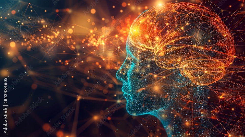 A futuristic digital artwork featuring a human silhouette with a glowing neural network and interconnected lights, symbolizing advanced technology and intelligence.
A futuristic digital artwork featuring a human silhouette with a glowing neural network and interconnected lights, symbolizing advanced technology and intelligence.