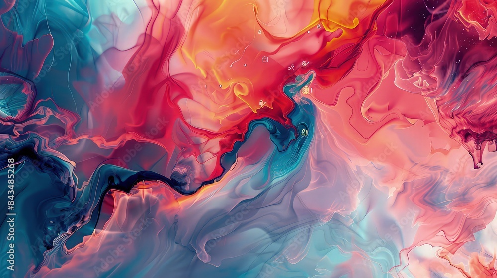 An abstract art-inspired wallpaper with hidden icons that only appear when hovered over, promoting a clean and efficient workspace. An abstract art-inspired wallpaper with hidden icons that only appear when hovered over, promoting a clean and efficient workspace.
