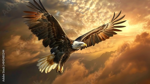 Wallpaper Mural Bald eagles have white heads and tails with dark brown bodies and wings Torontodigital.ca