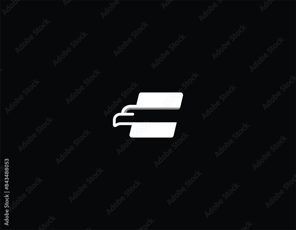 Letter E and eagle logo combination. Simple eagle logo design. Letter E and eagle logo combination. Simple eagle logo design.
