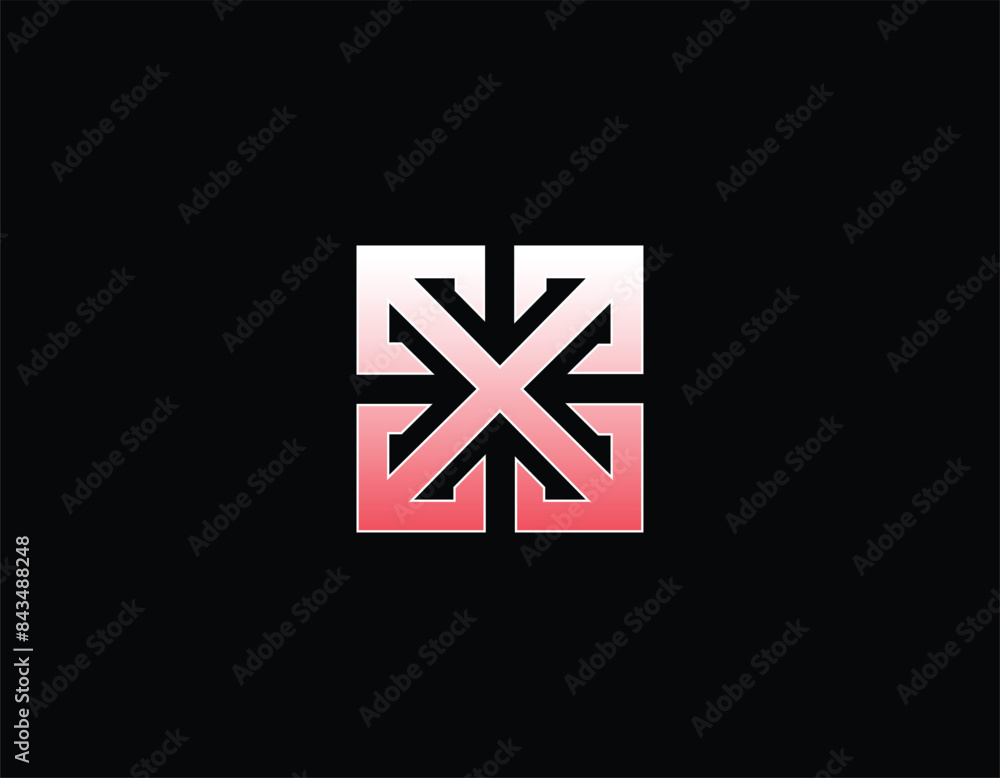 Initial Letter X for explore with Square arrows Shape monogram. Initial Letter X for explore with Square arrows Shape monogram.