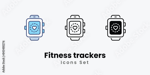 Wallpaper Mural Fitness trackers icons vector set stock illustration Torontodigital.ca