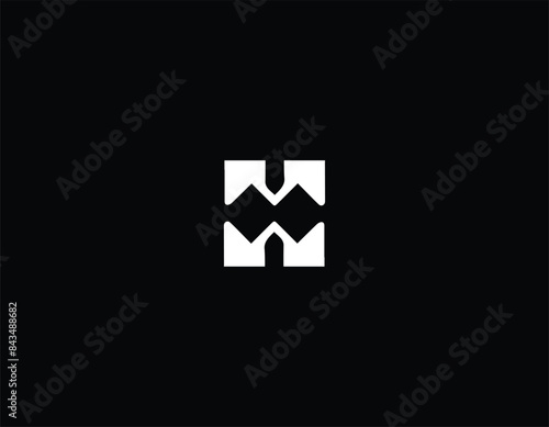 MW or MWH logo design in square shape with eps 10