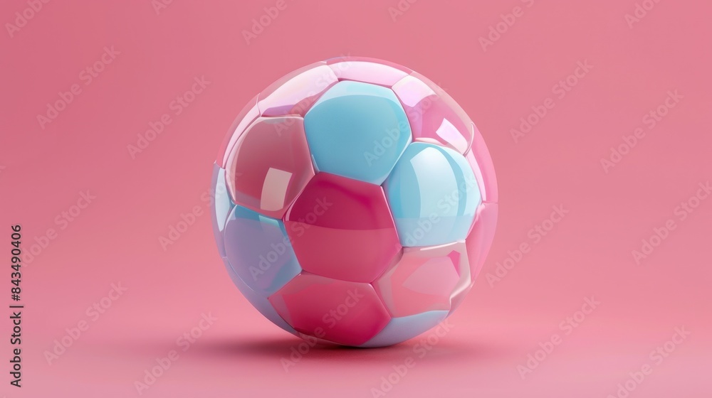 pink and white soccer ball on a matching pink background, creating a vibrant and playful scene. Generative ai pink and white soccer ball on a matching pink background, creating a vibrant and playful scene. Generative ai