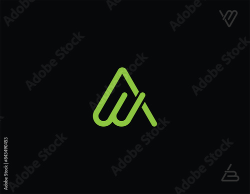 Letters AW triangle logo design with eps 10