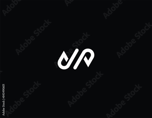 Minimal letter DP or DD monogram with black background. 