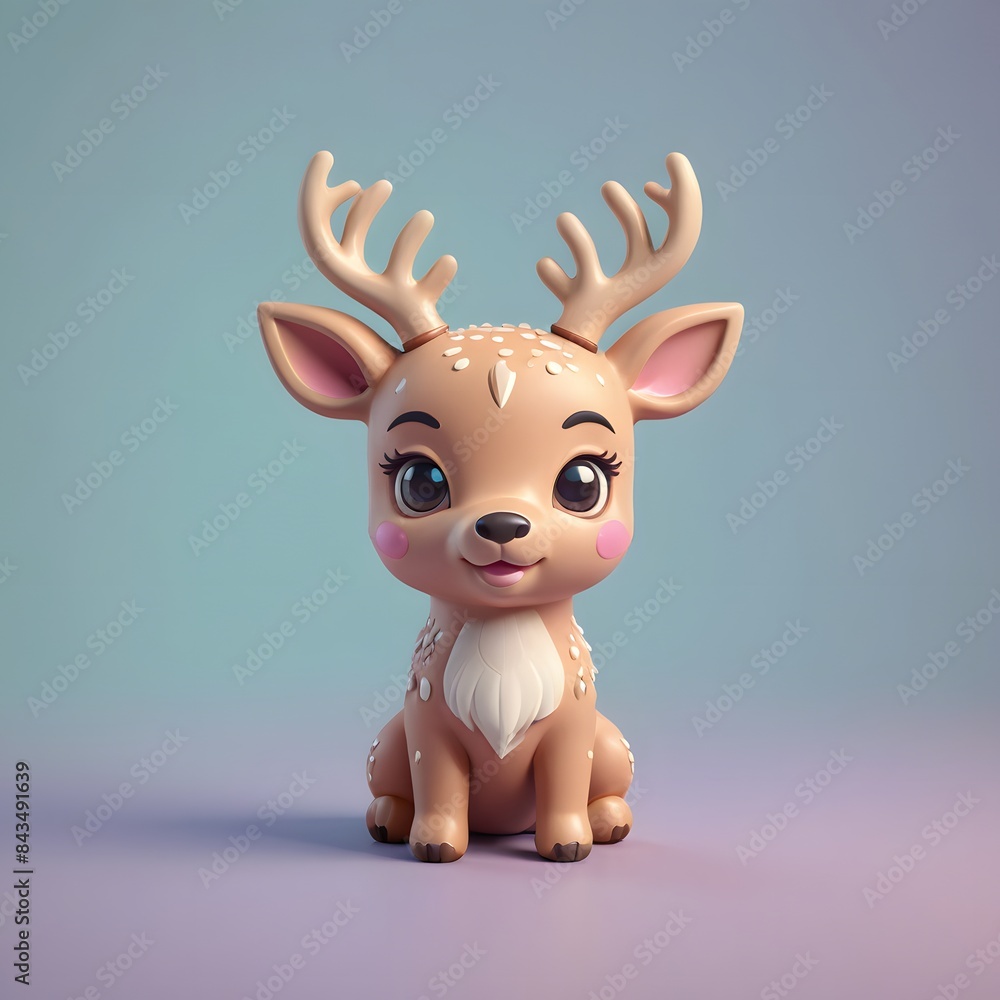 Fototapeta premium a close up of a toy deer sitting on a purple surface