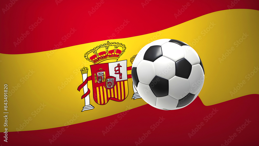 The symbolic power of success and victory. soccer ball on Spain The symbolic power of success and victory. soccer ball on Spain