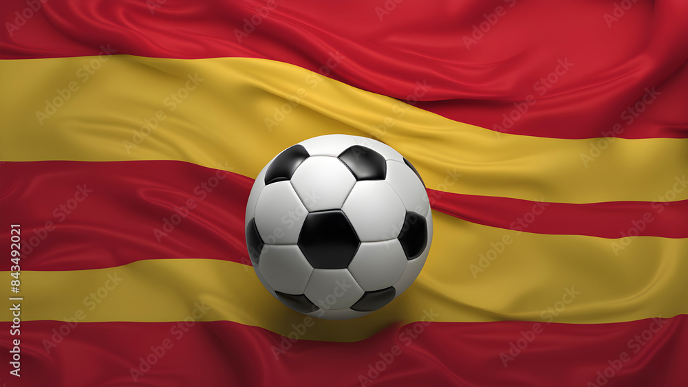 The symbolic power of success and victory. soccer ball on Spain The symbolic power of success and victory. soccer ball on Spain