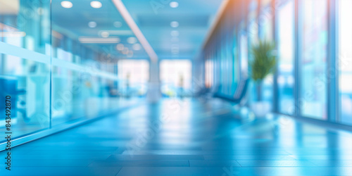 Wallpaper Mural Blurred glass wall of modern business office building at the business center, blur corporate business office background Torontodigital.ca