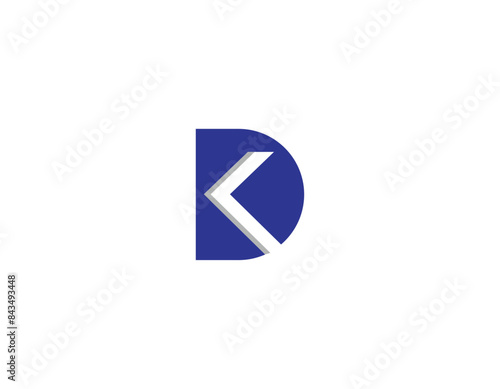 Free Download Negative space letters DK or KD logo design with white background.  - GFXLoad