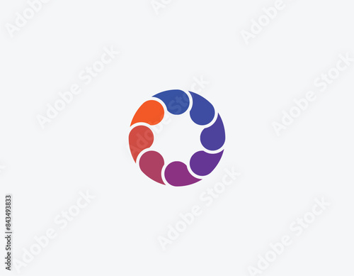 Abstract colorful drops letter O logo from circles. Water vector logotype template. Innovative cleaning and freezing method. Sparkling drink icon.