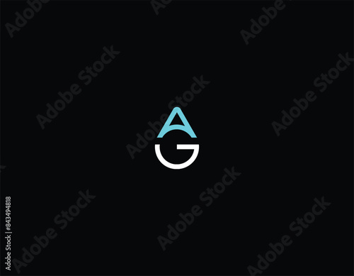 Letter AG or GA logo design idea with black background. 