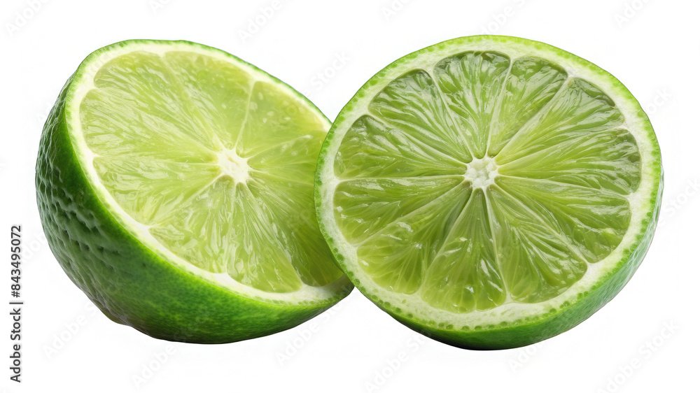 lime slice on a transparent background. lime slice on a transparent background.