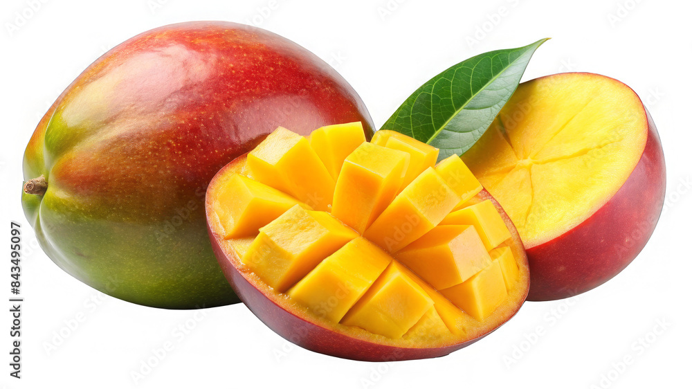 slice of mango on a transparent background. slice of mango on a transparent background.