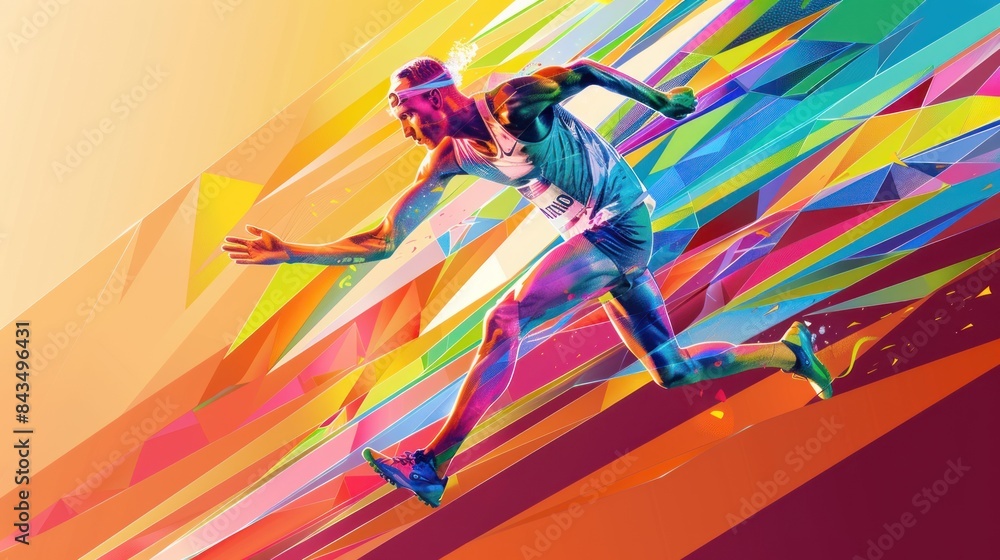 Paris 2024 Olympic runners. vector illustration Paris 2024 Olympic runners. vector illustration