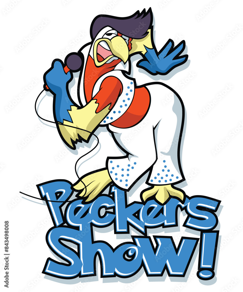 Fototapeta premium Peckers Vintage Parody Cartoon Illustration