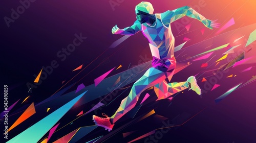 Paris 2024 Olympic runners. vector illustration