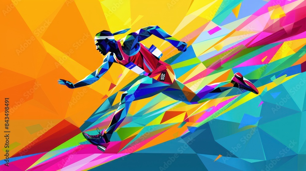 Paris 2024 Olympic runners. vector illustration Paris 2024 Olympic runners. vector illustration