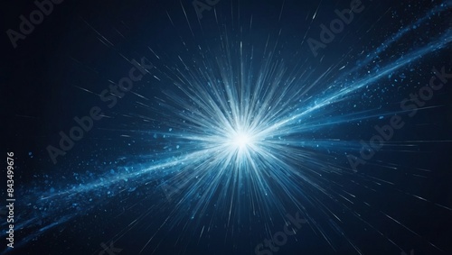 Radiant blue burst on navy background with azure tones, sparkling backdrop. © xKas