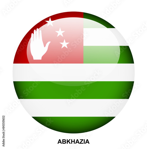 ABKHAZIA button flag on white background