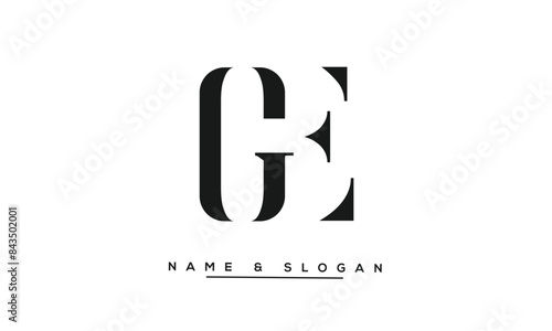 GE, EG, G, E Abstract Letters Logo Monogram
