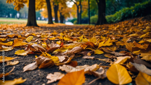 Wallpaper Mural autumn leaves on the ground Torontodigital.ca