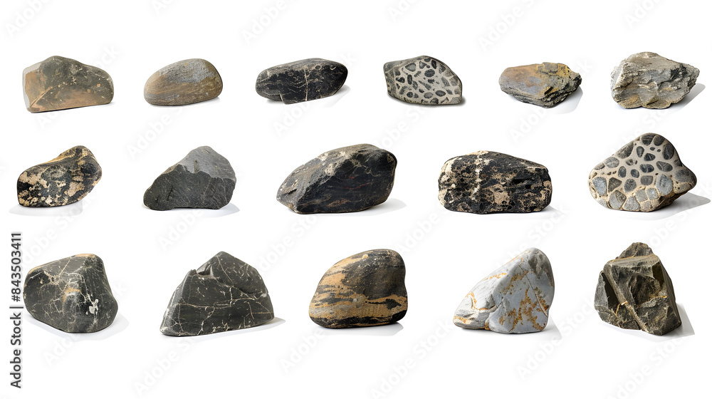 Collection of Stones isolated on white background Collection of Stones isolated on white background