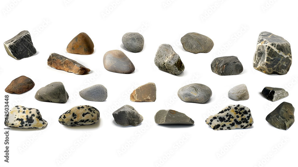 Collection of Stones isolated on white background Collection of Stones isolated on white background