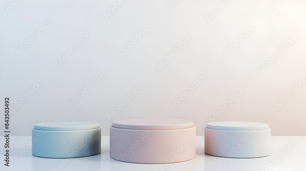 Sleek Pastel Gradient Podium with Minimal Design on White Background Sleek Pastel Gradient Podium with Minimal Design on White Background