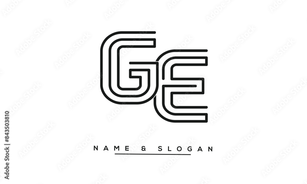 GE, EG, G, E Abstract Letters Logo Monogram GE, EG, G, E Abstract Letters Logo Monogram