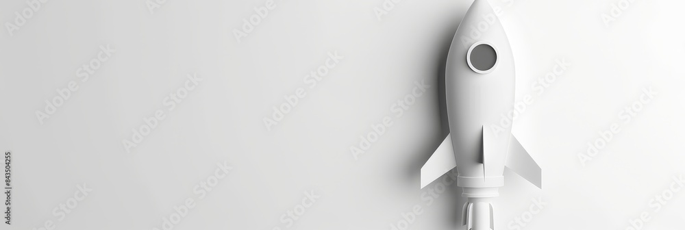 Paper rocket on a simple grey background - A minimalist design featuring a paper rocket positioned on a plain grey background, exuding simplicity and creativity Paper rocket on a simple grey background - A minimalist design featuring a paper rocket positioned on a plain grey background, exuding simplicity and creativity