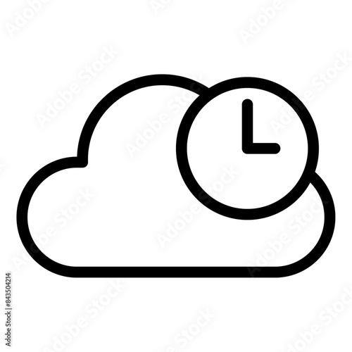 Cloud Data Timestamp line icon design