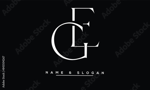 GE, EG, G, E Abstract Letters Logo Monogram