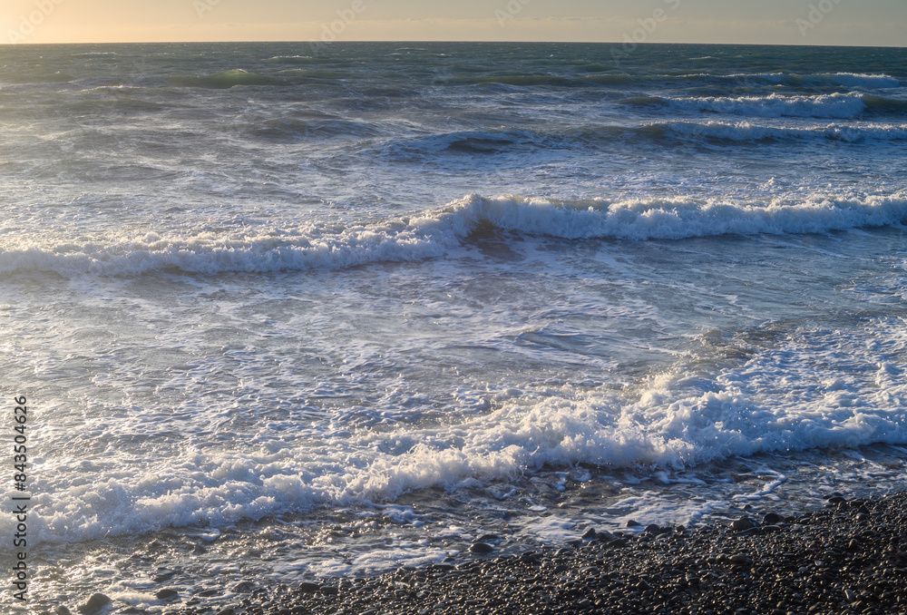 Fototapeta premium sea ​​foam on the waves of the Mediterranean sea