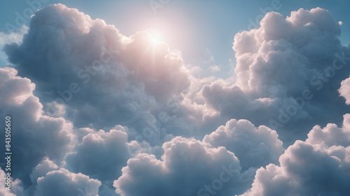 Beautiful blue clouds at blue sky, abstract background, fluffy blue clouds at sunset