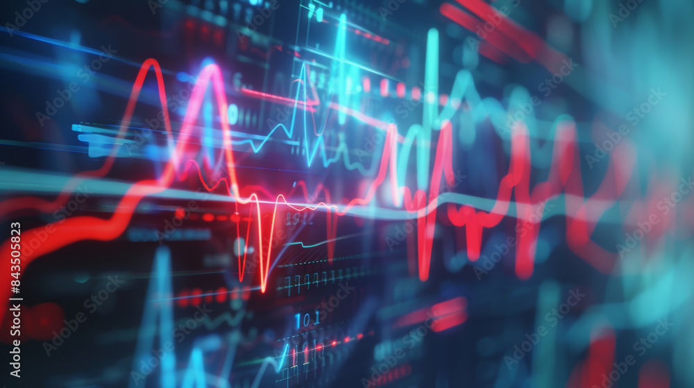 An intricate array of medical data visualizations, highlighted in vibrant red and blue lines, weaving through a high-tech digital environment. An intricate array of medical data visualizations, highlighted in vibrant red and blue lines, weaving through a high-tech digital environment.