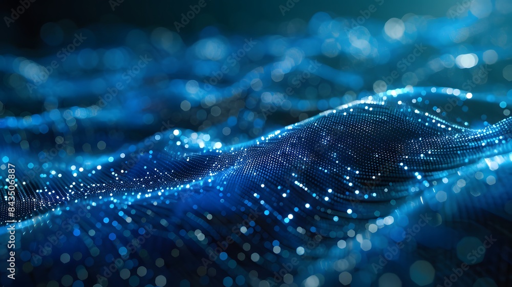 Abstract blue background of points. Cyber particles. Big data stream. Vector illustration. Abstract blue background of points. Cyber particles. Big data stream. Vector illustration.