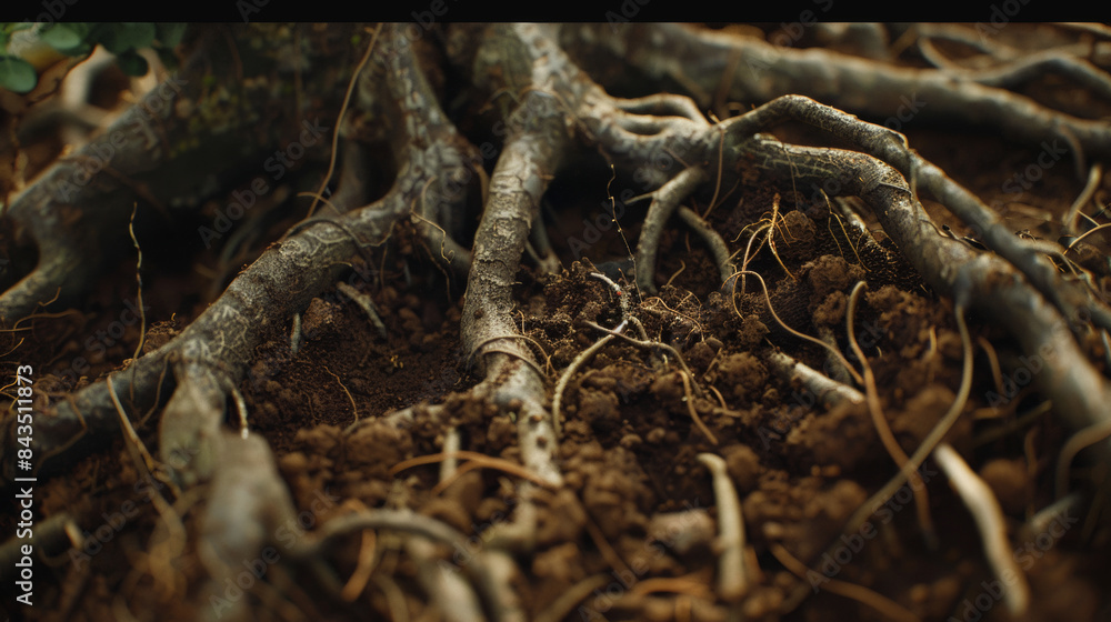 Intricate tree roots sprawling across rich soil, embodying nature's complexity and strong foundation. Intricate tree roots sprawling across rich soil, embodying nature's complexity and strong foundation.
